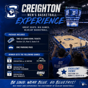 3 Game Package to Creighton Men's Basketball!