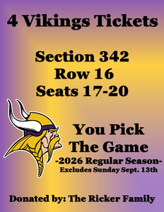 4 Regular Season Vikings Tickets -Choose Your Game