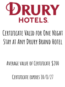 One Night Stay the Drury Inn