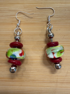 Earrings --Handcrafted glass beads