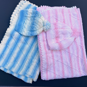 009 — Two (2) Hand Knit Blankets and Caps