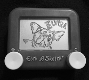 Custom Etch a sketch of your Frenchie