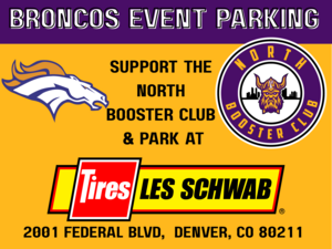 Broncos Parking Pass @ Les Schwab