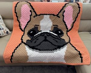 Frenchie Afghan Blanket