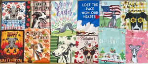 12-Month Greyhound Seasonal Garden Flag Collection