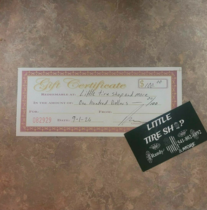37 Little Tire Shop and More Gift Certificate