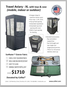 Celltei(R) Foldable Travel Aviary + Carry Case- XL