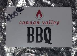 Canaan BBQ Gift Certificate $100
