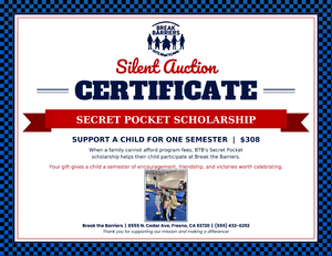 SECRET POCKET SCHOLARSHIP - 1 SEMESTER