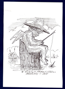 Fishing Cherub Sketch by Ralph Stiles