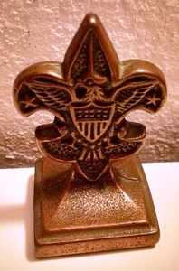 Cast Bronze Boy Scout Emblem - Paper Weight Award