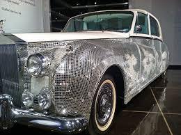 Photo behind the wheel of Liberace's Rolls Royce