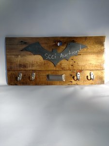 Handmade Wooden Message Center & Key Holder