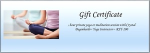 Yoga gift certificate crystal s300