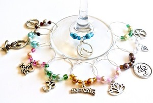 Hand Crafted Yoga Wine Glass Charms