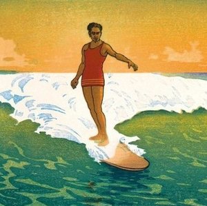 Vintage surfing art print s300