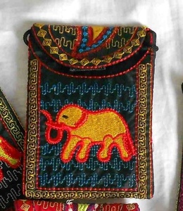 Small, elephant motif purse #3 - multi-color