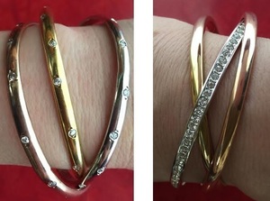 Two Sets of Three Interlocking Bracelets