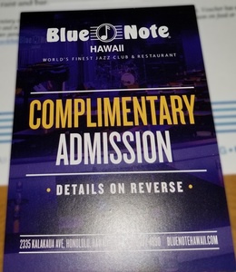 (#1 or 2) Blue Note Hawaii Tickets