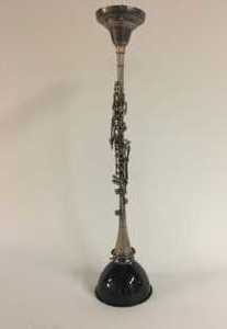 Conant flute pendant with blk shade s300