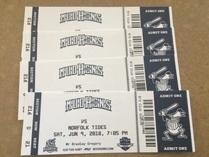 4 Mudhen Tickets for June 9, 2018