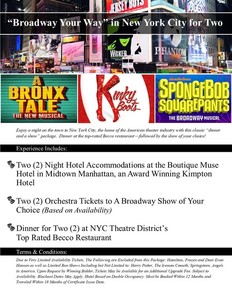 "Broadway Your Way" in New York City for Two