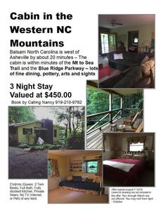 3 night stay at Western NC Cabin