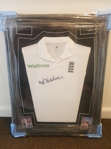 Framed Signed England Cricket Shirt