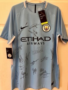 Signed Manchester City 2017-2018 PL Shirt