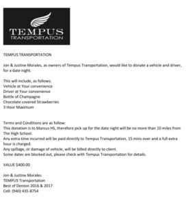 Tempus transportation donation 2018 s300
