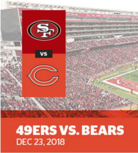 49ers vs Bears Tickets, Dec 23 Game!