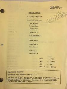 Three's Company Script - John Ritter