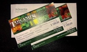 136 - $200 in Toscano's Vouchers