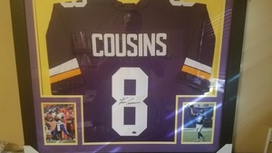 Item #121 - Kirk Cousins signed and framed jersey