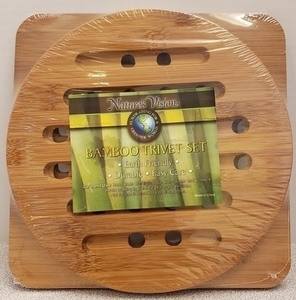 Bamboo trivet set s300