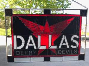 Dallas Derby Devils Logo Stained Glass Artwork