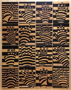 Many Hands - OP-Art on Wood