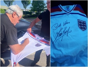 England shirt signed by Kevin Keegan