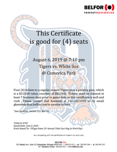 Detroit Tigers - 4 Tickets, plus Parking Pass