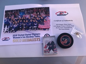 Autographed Nicole Hensley USA Hockey puck