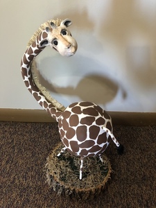 Whimsical Giraffe Painted Gourd