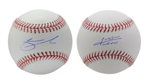 Soto & Robles Autographed Baseball in Glass Case