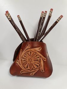 Leather Pencil Holder Handmade by Jason Hughes