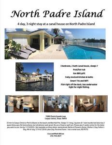 North Padre Island Canal House w/ Pool & Spa