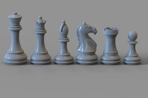 Chess set pieces 3d model max obj fbx stl skp s300