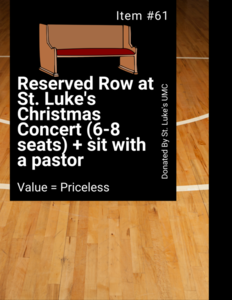 St. Luke's UMC - Reserved Pew Row