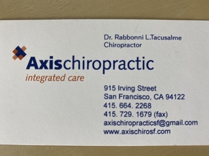 Axischiropractic consultation and treatment