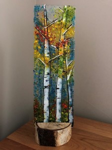 Fused Glass Standing Art Piece