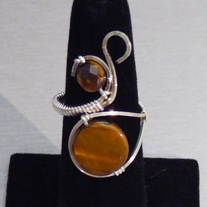 Tiger Eye Ring, Size Adjustable