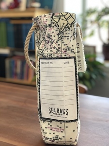 Casco Bay Nautical Chart Wine Bag